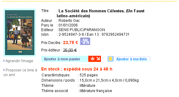 Commander La Soci�t� Des Hommes Celestes
